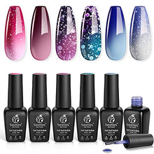 Load image into Gallery viewer, Beetles Gel Nail Polishes- 6 Color Changing, Crystal Ball Gel Polish Kit Popular Nail Art Design Soak Off Nail Lamp Nail Polish Gel DIY Manicure Kit Beauty Gifts