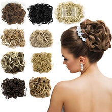 Load image into Gallery viewer, ZAIQUN Messy Curly Combs Hair Extension in Bun Extensions Easy Stretch Hair Dish Chignon Clip in Updo Hairpiece Ponytail Scrunchy Accessory for Women