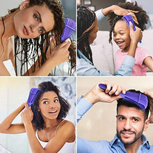 Load image into Gallery viewer, Detangle Hair Brush, Detangler Brush for Women Girls Wet Dry Afro 3a to 4c Thick Frizzly Wavy Kinky Curly Coily Natural Hair, Detangling Hairbrush with Metal Pick Comb, Purple