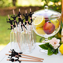 Load image into Gallery viewer, 36 Pieces Bachelorette Party Decorations Naughty Rose Gold Confetti Dancing Men Straws Glitter Male Stripper Pole Dancer Pre-Glued for Hens Girls Night Out Decorations Bridal Shower Favors Supplies