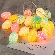 Load image into Gallery viewer, Eambrite Easter Egg Decorations Easter Themed Fairy Lights with 10 Colourful Eggs Powered by Battery Easter Decorations for Party Home Decor - Crystal Cable (7FT/2m)
