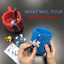 Load image into Gallery viewer, Build-On Brick Mug - Novelty Block Buddy Coffee Cup,DIY Creative Unique Valentine's Father's Day Easter Halloween Birthday Present Christmas Gifts Compatible (Blue)