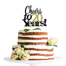 Load image into Gallery viewer, Sumerk Cheers to 20 Years Cake Toppers 20th Birthday Cake Topper Wedding Anniversary Party Decorations Supplies - 1 Pack