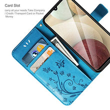 Load image into Gallery viewer, AROYI Case Compatible with Samsung Galaxy A12/M12 Case and Screen Protector,Wallet Case PU Leather with Card Slots Folding Stand Magnetic Scratchproof Protect Flip Cover for Samsung Galaxy A12,blue
