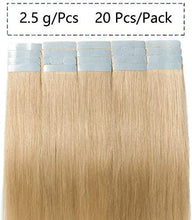Load image into Gallery viewer, Tape in Hair Extensions Human Hair 20 Pcs #613 Bleach Blonde Real Remy Hair Extensions Tape in 12inch