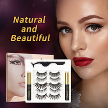 Load image into Gallery viewer, Magnetic Eyelashes with Magnetic Eyeliner Kit -5 Pairs Upgraded 3D 5D Magnetic Eyelashes Kit & 2 Tubes of Magnetic Eyeliner, Reusable, No Glue