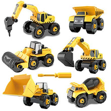 Load image into Gallery viewer, Vanplay Take-Apart Construction Vehicles Excavators Truck Toy with Storage Box, 6 in 1 DIY Building Educational Gift Toys for Boys Girls Age 3 4 5