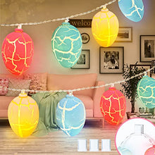 Load image into Gallery viewer, KPCB Tech Easter Decorations for Tree Fairy Eggs Lights String 20 LED 2.4M Batteries Powered Egg Lights with 2 Lighting Modes Outdoor Indoor Easter Decorations for Home Easter Tree Egg Hunt Party