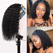 Load image into Gallery viewer, Headband Wig for Black Human Hair, Deep Wave Wig Human Hair Natural Color, Virgin Human Hair for Women.