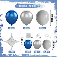 Load image into Gallery viewer, Balloons Arch Garland Kit, Metal Blue Grey Balloon Garland Kit Balloon Arch, Latex Party Balloons with Metal Silver Star Balloon for Birthday Baby Shower Graduation Wedding Party Decorations Supplies