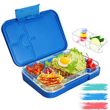 Load image into Gallery viewer, Braoses Lunch Box for Kids with Compartments, Bento Box with Variable 4 or 6 Compartments, Robust Bento Lunch Box, BPA Free Lunch Boxes for Kindergarten School Picnic and Travel (Blue)
