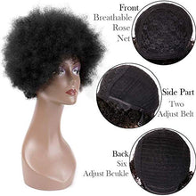 Load image into Gallery viewer, Becus 8” Afro Wigs Short Kinky Curly 100% Human Hair Wig for Black Women Daily use Natural Black(#1B) (Fluffy Kinky Curly)