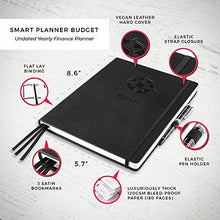 Load image into Gallery viewer, Smart Planner Budget Book – Undated Finance Planner – 8.6 x 5.7 inches (A5) – Monthly Calendars, Budget Tracker, Expense Sheets, Account Saving and Investing Trackers, Budget Book – Bill Organizer