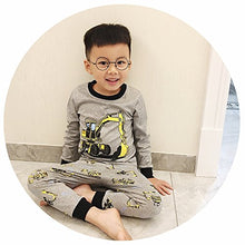 Load image into Gallery viewer, Little Hand Kids Pyjamas for Boys Pajama Set,Summer Boys Shorts Outfit,Kids 'Digger' Pjs, 2-3 Years, Grey 2