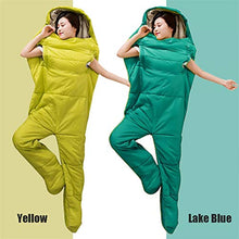 Load image into Gallery viewer, Humanoid Single Sleeping Bag Sleeping Bag for Outdoor Camping Backpacking Travel Hiking Lazy Bag with Zipper Arm Holes (Color : Yellow)