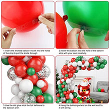Load image into Gallery viewer, Christmas Balloon Arch Garland Kit, 104 Pcs Xmas Balloon Arch with Red Green White Latexballons, Silver Confetti Balloons & Santa Claus Foil Balloons, Christmas Balloon Kit for New Year Party Decor