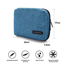 Load image into Gallery viewer, BAGSMART Small Travel Electronics Cable Organiser Bag for Hard Drives, Cables, USB Cable, SD Card (Lake Blue)