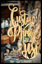 Load image into Gallery viewer, Personalised Cake Toppers for Wedding - Customize Your Own Wedding Cake Topper by Choosing Design, Color, Text and Size – Made in UK. (Champagne, 7 Inch)