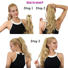 Load image into Gallery viewer, Real Fashion Ponytail Hair Extension Claw Curly Wavy Straight Clip in Hairpiece One Piece A Jaw Long Pony Tails for Women 24” Curly - Sandy blonde & bleach blonde