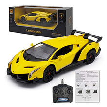 Load image into Gallery viewer, LAFALA Remote Control Car-RC Cars Authorized by Lamborghini 1:24 Scale 2.4G Electric Super Sports Racing Hobby Toy Car Model with Lights and Controller for Boys Girls Adults (Yellow)