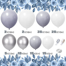 Load image into Gallery viewer, Grey Balloon Arch Kit, 112pcs Pastel Grey White Balloon Garland Arch Kit with Chrome Chrome Silver Latex Balloons Decoration for Wedding Bridal Engagement Birthday Baby Shower New Year Party Decor
