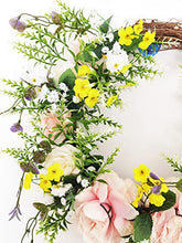 Load image into Gallery viewer, FLCSIed Artificial Peony Wreath Handmade Flower Wreath with Eucalyptus Leaves Summer Spring Grapevine Wreaths Decoration for Door Farmhouse Party Wedding Home Wall Hanging Decor