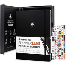 Load image into Gallery viewer, Clever Fox Planner Pro Premium Edition– Luxurious Weekly & Monthly Planner + Budget Planner Organizer for Productivity & Reaching Goals, Undated, A4 Hardcover + Keepsake Box, Lasts 1 Year, Black