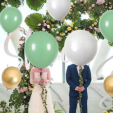 Load image into Gallery viewer, HOUSTAR Sage Green Balloon Garland Arch Kit,Avocado Green White Gold Balloons for Baby Shower,Birthday,Wedding,Tropical Party,Graduation or Jungle Safari Theme Backdrop Party Decorations
