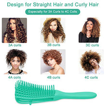 Load image into Gallery viewer, Detangling Hairbrush For Natural Curly - Afro Hair 3a To 4c,Wet And Dry Hair Comb scalp Massager Detangler Brush Set afro Hair Products Gift For Women (Green)