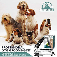 Load image into Gallery viewer, Pet Union Professional Dog Grooming Kit - Rechargeable, Cordless Pet Grooming Clippers & Complete Set of Dog Grooming Tools. Low Noise & Suitable for Dogs, Cats and Other Pets (Grey)