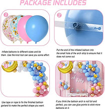 Load image into Gallery viewer, Pink Blue Balloon Garland Arch Kit with Gender Reveal Banner, 36''Gold Foil Moon Stars 12''Confetti Pastel Pink Blue Balloons Set for Gender Reveal Birthday Baby Shower Party Decorations Supplies