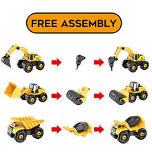 Load image into Gallery viewer, Vanplay Take-Apart Construction Vehicles Excavators Truck Toy with Storage Box, 6 in 1 DIY Building Educational Gift Toys for Boys Girls Age 3 4 5