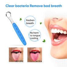 Load image into Gallery viewer, 2020 New Version Tongue Scraper Cleaner for Adults & Kids, Medical Grade Metal Tongue Brushes Set for Fresh Breath Dental Eliminate Bad Breath in Seconds (2 pcs)