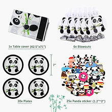 Load image into Gallery viewer, Panda birthday party decoration supplies,96 pcs of panda theme kit included panda cake topper,panda balloon,table cloth,Napkin for panda theme birthday,kids party decortion,baby shower,game day