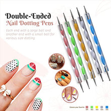 Load image into Gallery viewer, Nail Art kit Accessories, 15pcs Nail Art Brushes, Tools, Nail Pen designing Dotting, Colourful Nail foil, Stripping Manicure Tape, Rhinestone, Nail Glitter Powder, Nail File, Supplies In Nail Art Set