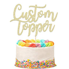 Load image into Gallery viewer, Personalised Cake Topper Happy Birthday Decorations Double Sided Glitter Card Any Text Customised Wedding Party Multicolour 1st 13th 16th 18th 21st 30th 40th 50th 60th 70th
