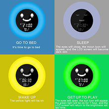 Load image into Gallery viewer, Cadrim Kids Alarm Clock Rise Kids Digital Alarm Clock Children's Sleep Trainer Wake Up 5 Colors 5 Optional Alarm Sounds Light Night Bedside Clock Temperature Boys Girls Teach Day Night Wake Up Light