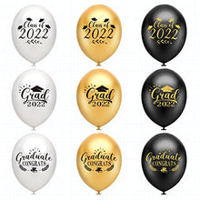 Load image into Gallery viewer, PLULON 18Pcs Graduation Balloons, Class of 2022 Congrats Balloons Black Gold Grad Party Balloons for Graduation Party Decorations