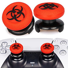 Load image into Gallery viewer, Playrealm FPS Thumbstick Extender & 3D Texture Rubber Silicone Grip Cover 2 Sets for PS5 Dualsenese & PS4 Controller (BioH Red)