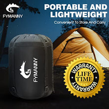 Load image into Gallery viewer, WERTYCITY Double Sleeping Bag Cotton Flannel for Camping Backpacking Hiking, Queen Size XL for 2 Person, Cold Weather Lightweight Waterproof Sleeping Bag with 2 Pillows for Adults and Kids(Navy)