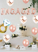 Load image into Gallery viewer, JeVenis Set of 12 Rose Gold Engaged Balloon Set Engagement Balloons Engagement Balloon Banner Engaged Banner Balloon Engaged Balloon Decor