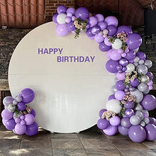 Load image into Gallery viewer, Purple Balloons Arch Garland Kit, Purple Birthday Decorations Pastel Purple Balloons Macaron Purple Grey Balloons Metallic Purple Silver Balloons White Balloons Purple Confetti Balloons