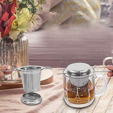 Load image into Gallery viewer, HAUSPROFI Tea Infuser, 304 Stainless Steel Tea Strainer with Lid and Foldable Handle, Tea Filter for Teapots Cups Mugs to Brewing Steeping Loose Leaf, 1 Pack