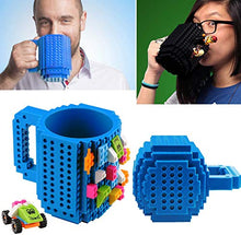 Load image into Gallery viewer, Build-On Brick Mug - Novelty Block Buddy Coffee Cup,DIY Creative Unique Valentine's Father's Day Easter Halloween Birthday Present Christmas Gifts Compatible (Blue)