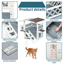 Load image into Gallery viewer, Petsfit Cat Houses for Outside Waterproof Cat Outdoor House with Balcony and Stair, Large Cat Shelter (Grey)