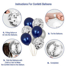 Load image into Gallery viewer, Birthday Decorations Men, Navy Blue and Silver Birthday Balloons for Boy Women Girls Happy Birthday Banner with Start Bunting, 60Pcs Birthday Party Decorations for 13th 16th 18th 30th 40th 50th 60th