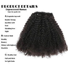 Load image into Gallery viewer, Isheeny Afro Kinky Curly Clip in Hair Extensions for Black Women Human Hair 8pcs 120g Curly Hair Extensions Clip Ins (1 Bundles 20 inch, Natural Black)