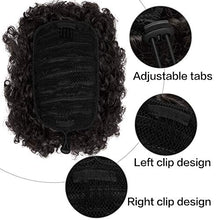 Load image into Gallery viewer, CULKET Afro Puff Drawstring Ponytail Synthetic Curly Hair Ponytail Extension Short Afro Kinky Curly Bun Hairpieces Ponytail Clip in Hair Extensions for Black Women2# (6 Inch)