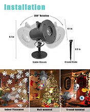 Load image into Gallery viewer, KITASST Christmas Projector Lights Outdoor, Upgrade Led Snowfall Santa Tree Projection Lamp, Waterproof Landscape Lighting for Xmas Halloween Party Garden Holidays Indoor Outside Decorations(Black)