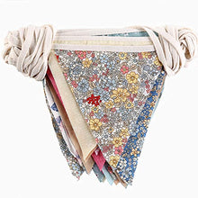 Load image into Gallery viewer, OTMVicor 50feet Fabric Bunting,48pcs Outdoor Bunting Banner,Triangle Flags for Garden Birthday Party Outdoor Party Decoration